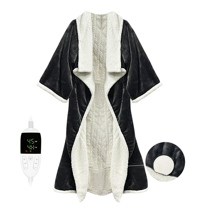 Flannel Wearable Heated Blanket Robe