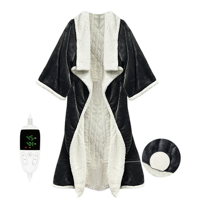 Flannel Wearable Heated Blanket Robe