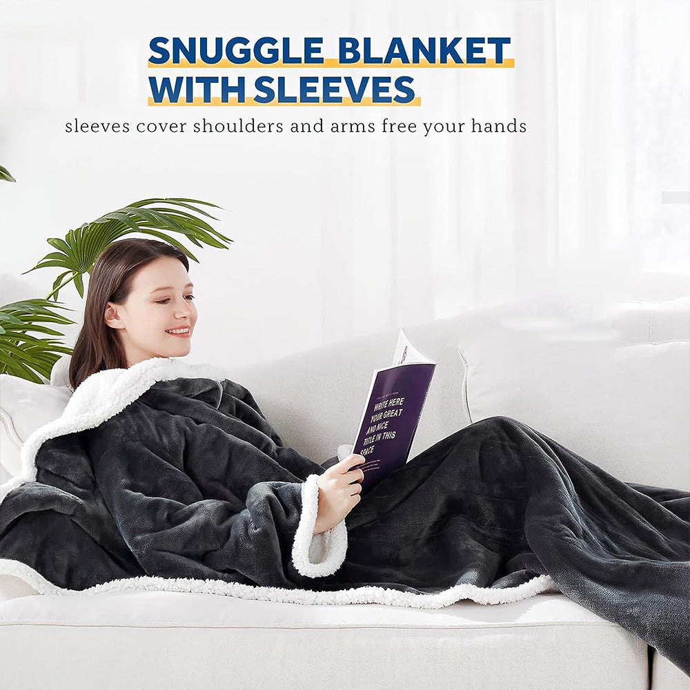 Flannel Wearable Heated Blanket Robe