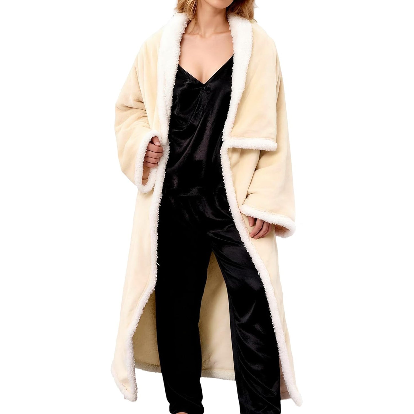 Flannel Wearable Heated Blanket Robe
