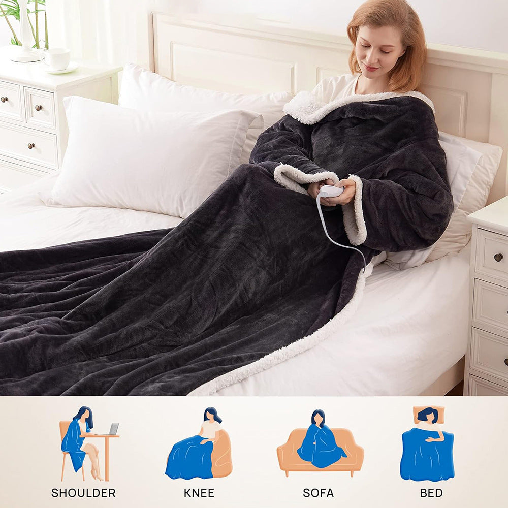 Flannel Wearable Heated Blanket Robe